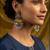 Yellow trendy silver plated earrings for women