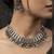 Silver trendy silver plated necklace set for women
