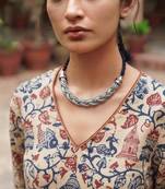 Silver trendy silver plated necklace set for women