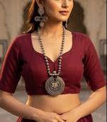 Silver trendy silver plated necklace set for women