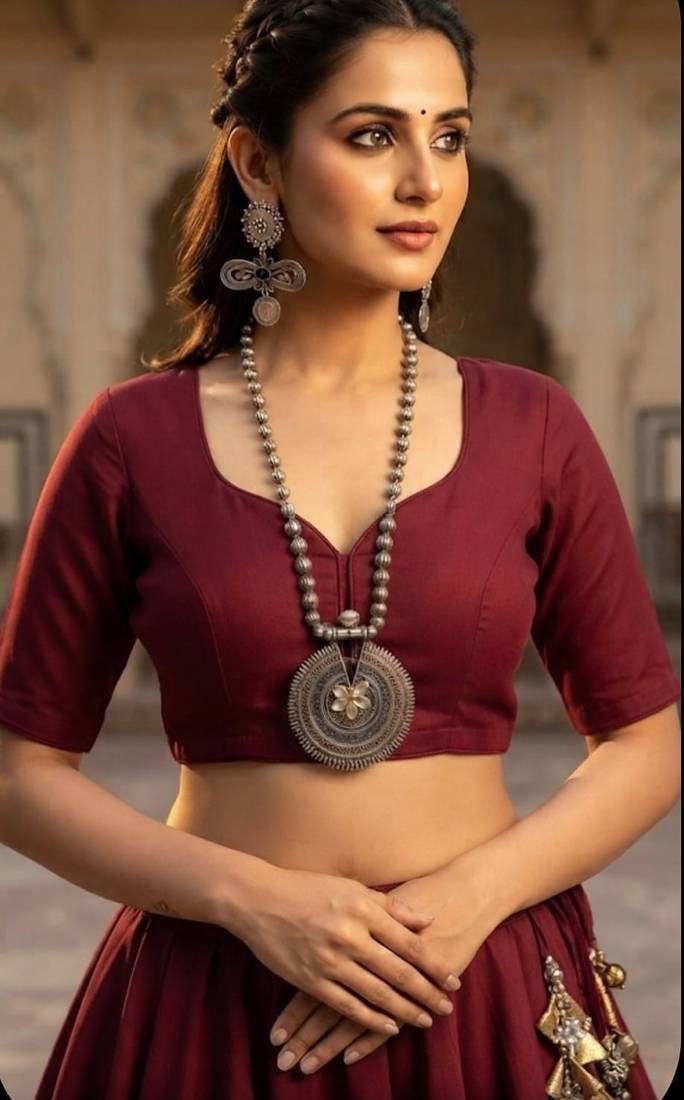 Silver trendy silver plated necklace set for women