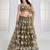 Alluring Olive Green Thread Work Net Mehendi Wear Lehenga Choli