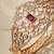 Gold plated ruby red kundan bracelet