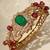 Gold plated green stone kundan bracelet