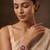 Gold plated ruby pink kundan bracelet