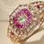 Gold plated ruby pink kundan bracelet