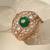 Gold plated royal green floral stone kundan bracelet