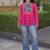 Women   s faux georgette bandhani print kurti with kutchi patchwork - free size