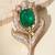 Gold plated green stone kundan rose motif brooch