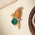 Gold plated green stone parrot motif heritage brooch