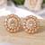 Gold plated white diamond stud earrings