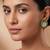 Gold plated green stones stud earrings