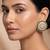 Gold plated green stones kundan stud earrings
