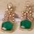 Gold plated green kundan stone long earrings