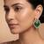 Gold plated emerald green stone earrings