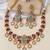 Gold plated mint green kundan stone necklace set