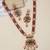 Gold plated green stone pink beaded haar necklace set