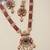 Gold plated green stone pink beaded haar necklace set