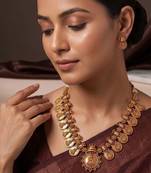 Gold plated temple heritage necklace set