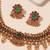 Gold plated green stones necklace set