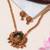 Gold plated green stone temple heritage necklace set
