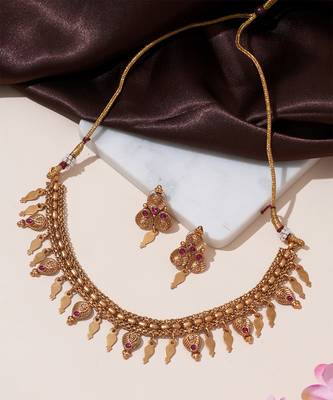 Gold plated heritage necklace set 2