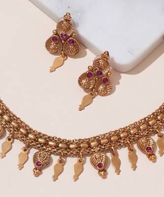 Gold plated heritage necklace set 3