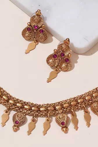 Gold plated heritage necklace set