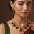 Gold plated green leaf necklace set