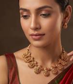 Gold plated temple heritage necklace set
