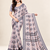 Chiku colour leaf digital printed linen cotton saree with jhalar