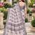 Chiku colour leaf digital printed linen cotton saree with jhalar