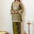 Embroidery Work Light Mehandi Green Organza Farsi Salwar Co Ords for Women