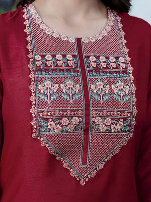 Women Floral Embroidered Kurta with Trousers & Dupatta 7