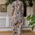 Printed Biege Cotton Blend Co Ords for Women