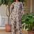 Printed Biege Cotton Blend Co Ords for Women