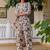 Printed Biege Cotton Blend Co Ords for Women