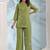 Embroidered Pista Green Cotton Co Ords For Women