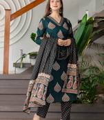 Women Ethnic Motifs Printed Regular Kurta with Trousers & Dupatta