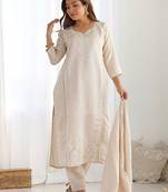 Women Ethnic Motifs Embroidered Kurta with Trousers & Dupatta