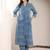 Printed Navy Blue Viscose Rayon Co Ords for Women