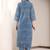Printed Navy Blue Viscose Rayon Co Ords for Women