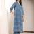 Printed Navy Blue Viscose Rayon Co Ords for Women