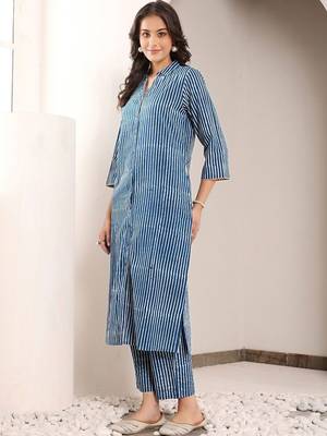 Printed Navy Blue Viscose Rayon Co Ords for Women 7