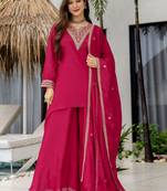 Women Ethnic Motifs Embroidered Thread Work Kurta with Palazzos & Dupatta