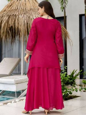 Women Ethnic Motifs Embroidered Thread Work Kurta with Palazzos & Dupatta 3