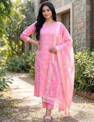 Women Ethnic Motifs Printed Regular Kurta with Trousers & With Dupatta 2