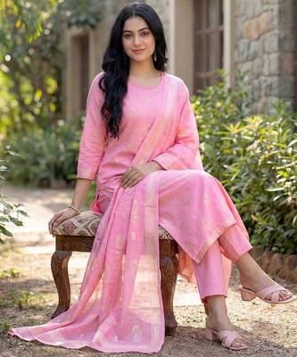 Women Ethnic Motifs Printed Regular Kurta with Trousers & With Dupatta 6