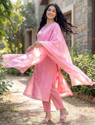 Women Ethnic Motifs Printed Regular Kurta with Trousers & With Dupatta 7