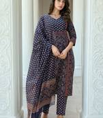 Women Ethnic Motifs Printed Kurta with Trousers & Dupatta